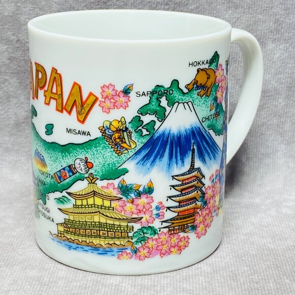 Japan Travel Souvenir Mug 10 oz Iconic Landmarks and Culture Geishas - Picture 2 of 10